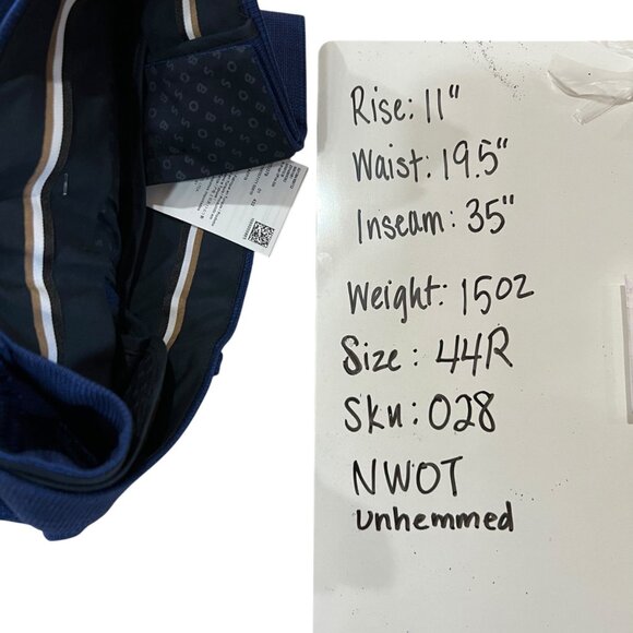Hugo Boss Fine Check Dress Pants Wool Blend Tailored Fit Blue Mens Waist 39 NWOT - Picture 8 of 9